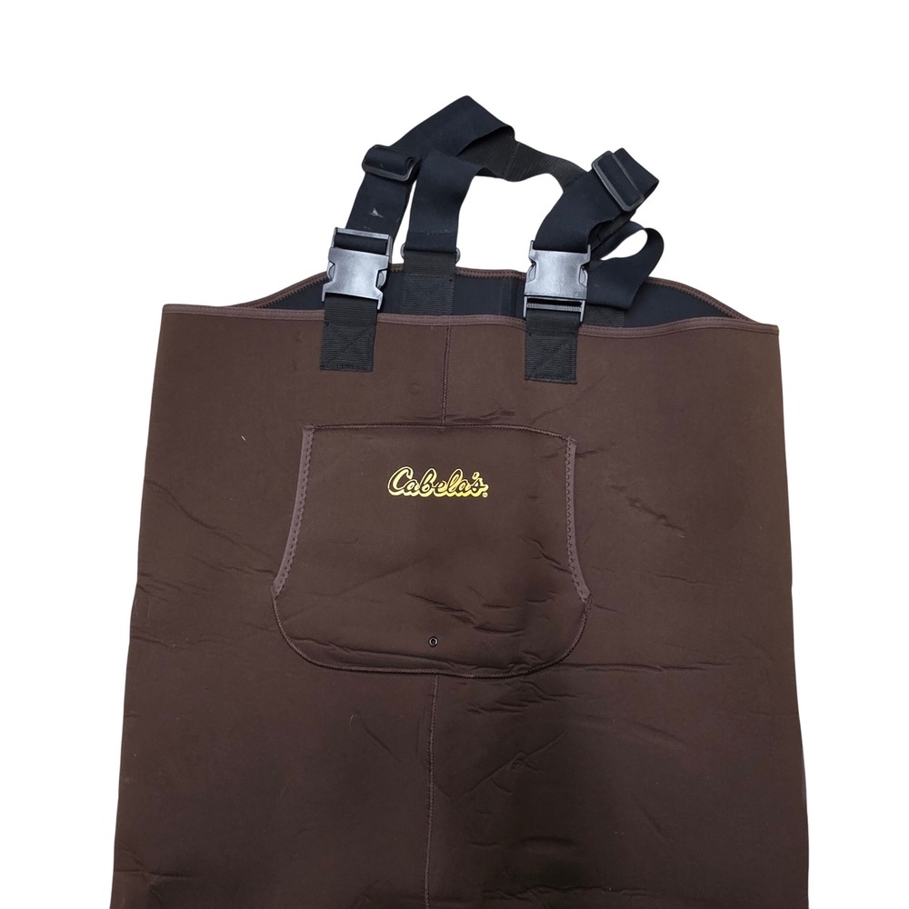 Cabelas Neoprene Stockingfoot Chest Waders Brown Adjustable Straps Men L